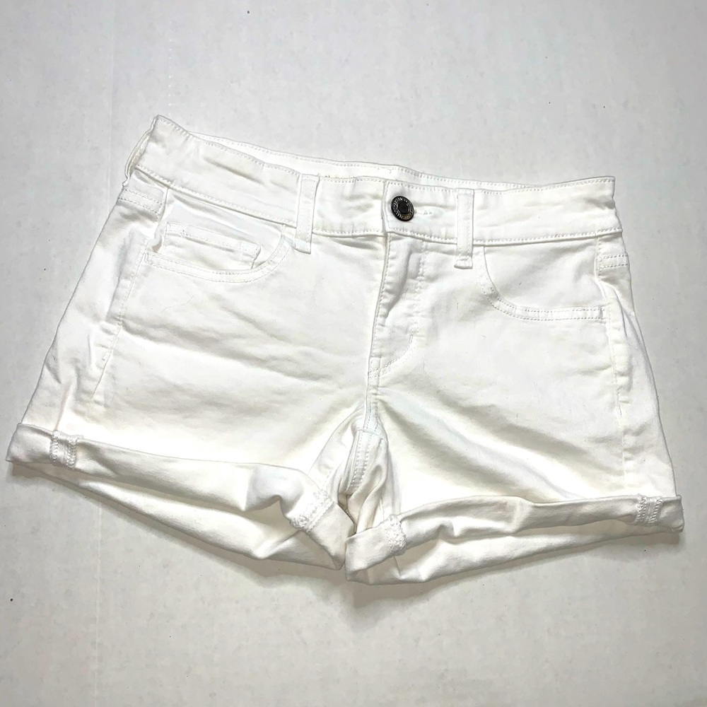 White jean shorts